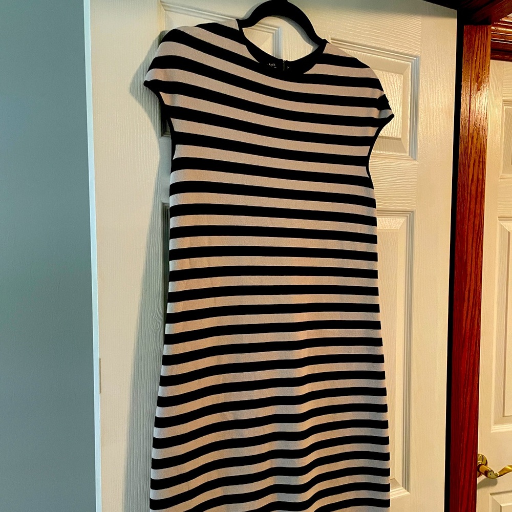 ‘S Max Mara Tan/Black Striped Dress Medium
